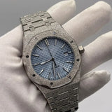 Montre Octogonale Givrée Bleu Ciel