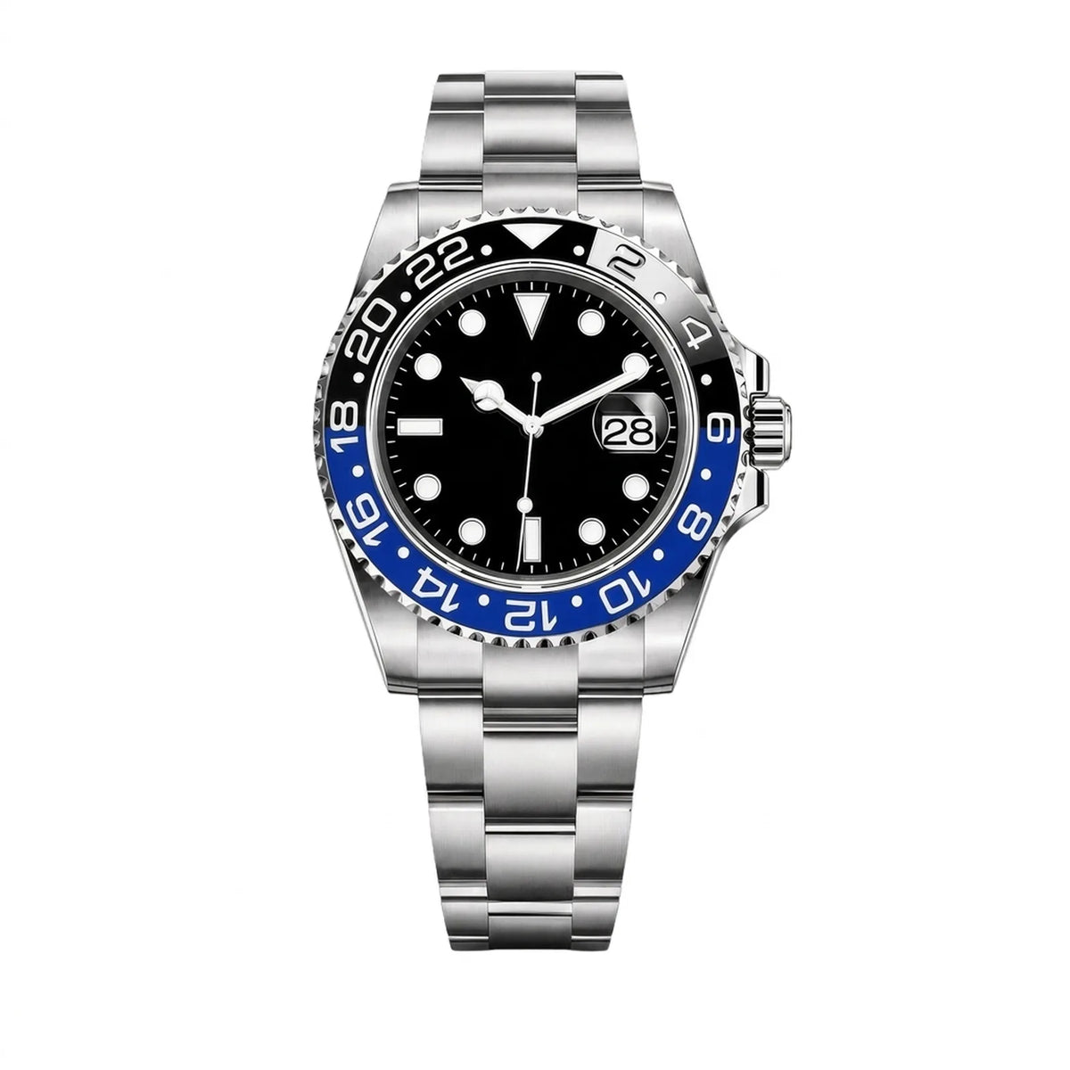 Montre GMT Lunette Noir et Bleu