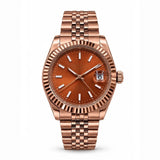 Montre Cannelée Or Rose Cadran Cuivre