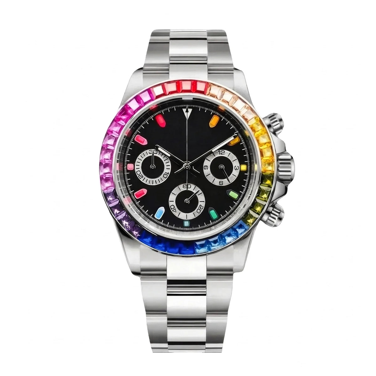 Montre Chronographe Arc-en-ciel Argent