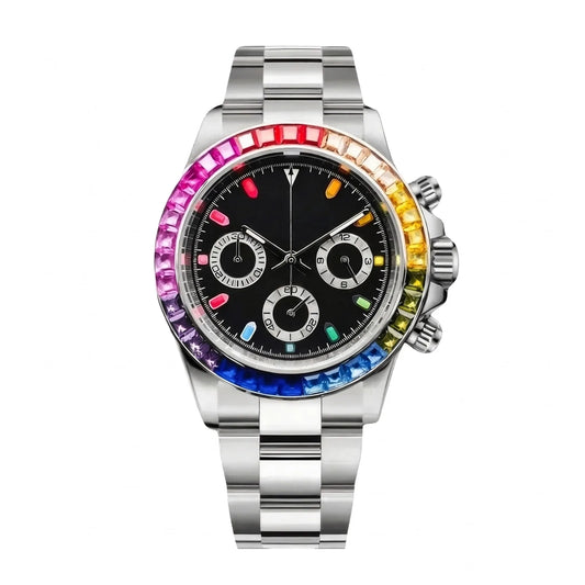 Montre Chronographe Arc-en-ciel Argent