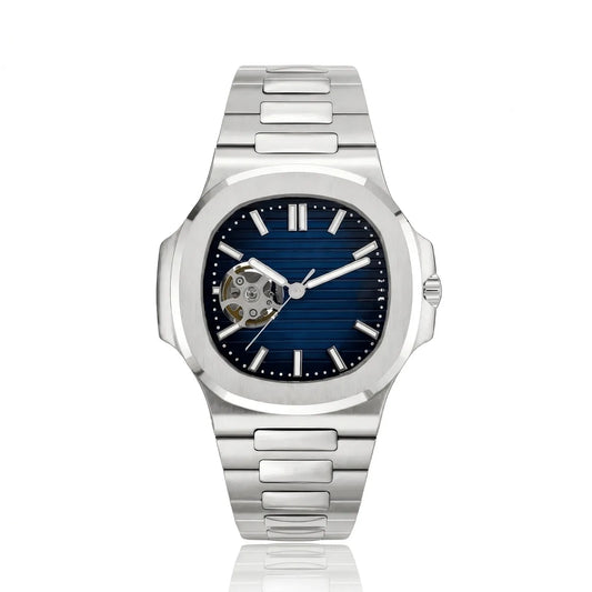 Montre Coussin Cœur Ouvert Bleue