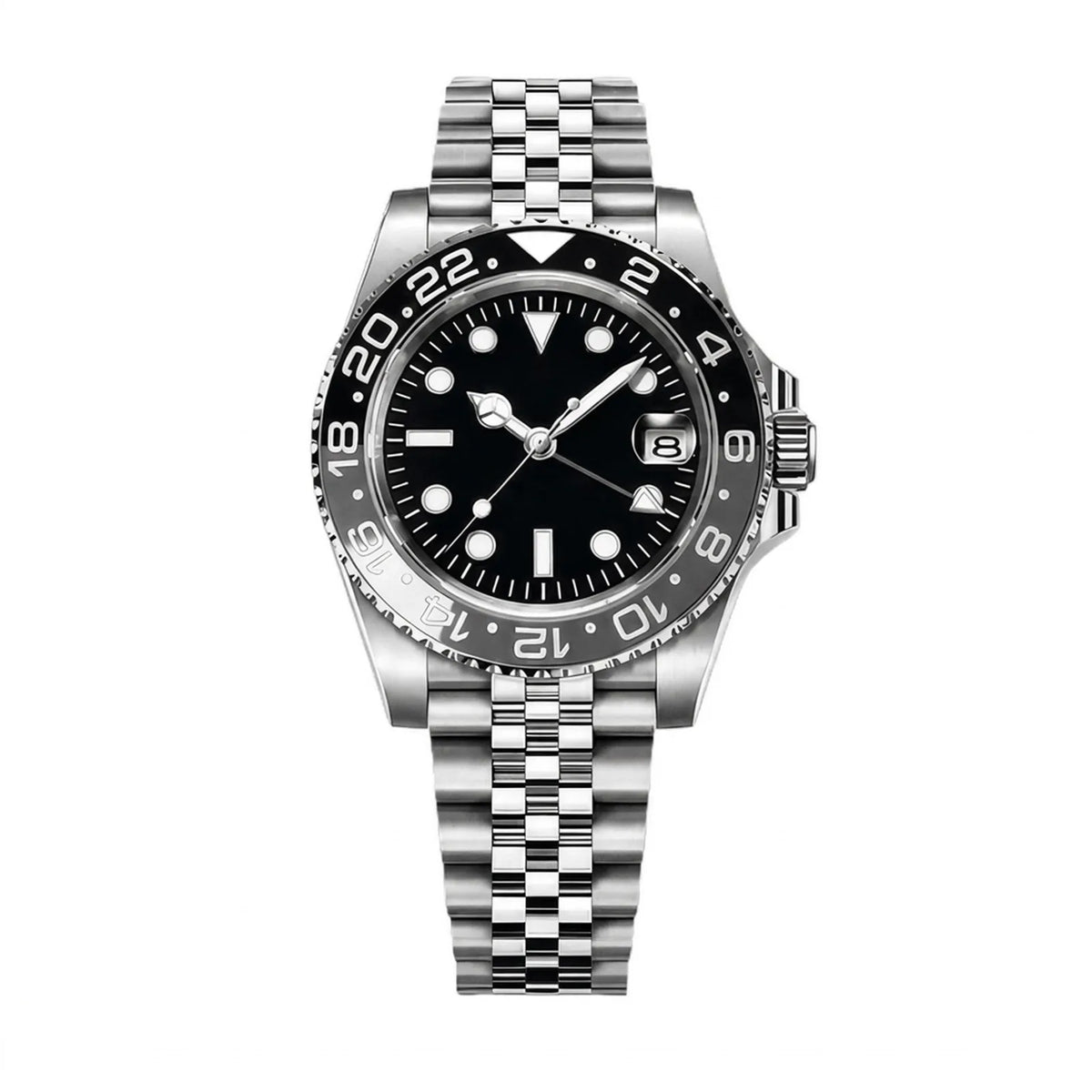 Montre GMT Lunette Noir et Gris