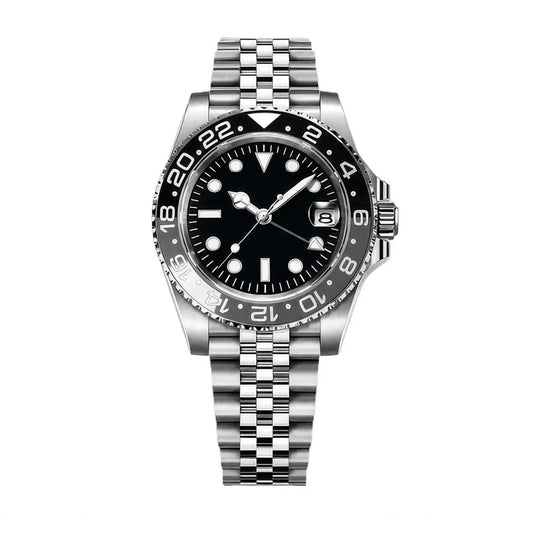 Montre GMT Lunette Noir et Gris