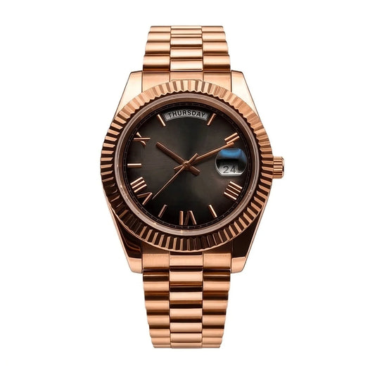 Montre Jour-Date Or Rose Cadran Fumé